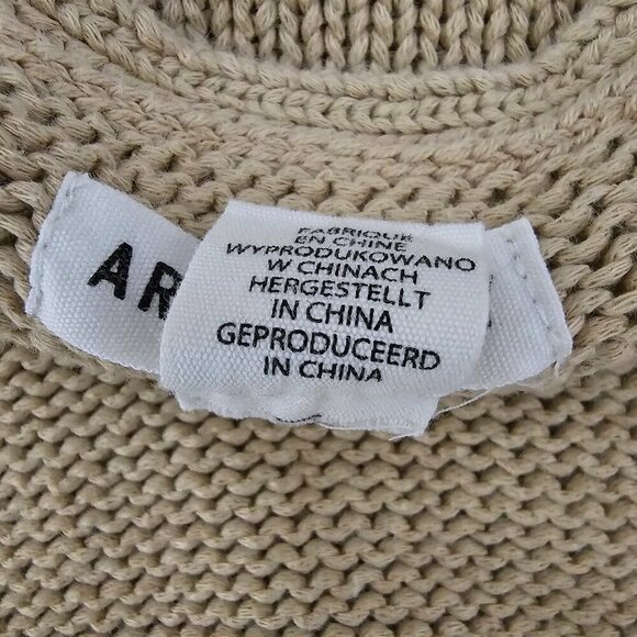 Artisan NY Cardigan Boho Fringe Knit Beige Open Front Sweater - Picture 8 of 9